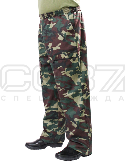 Брюки летние Ареал цв.кмф зелёный тк.смесовая 1