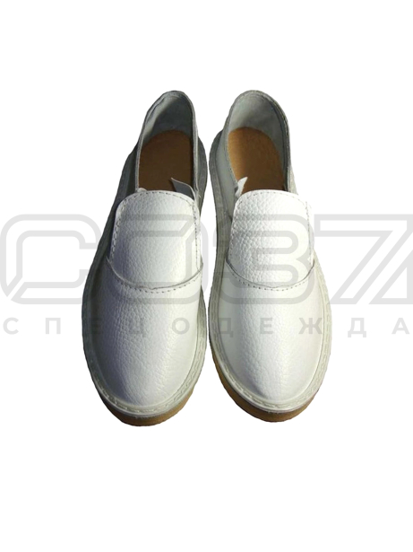 тапочки кожа подошва порист. рез. без перф. белые